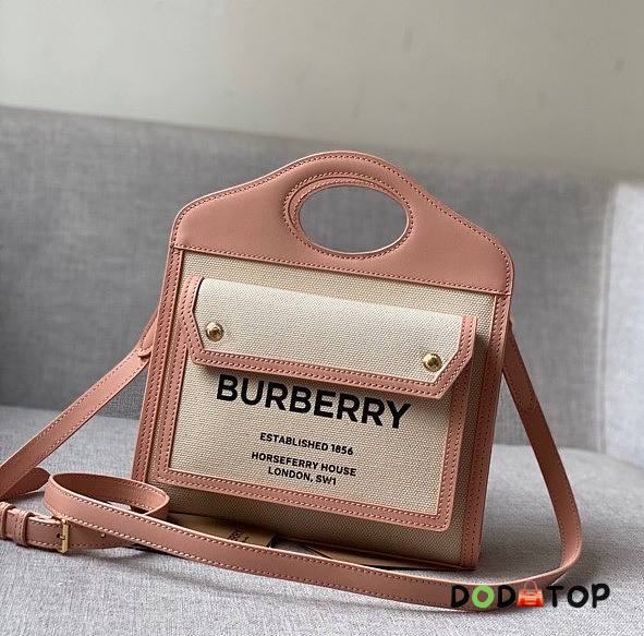 Burberry Mini Two-tone Pocket Bag Blush Pink 80323311 Size 23 cm - 1