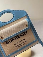 Burberry Mini Two-tone Pocket Bag Blue 80324061 Size 23 cm - 4