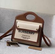 Burberry Mini Two-tone Pocket Bag Natural/Malt Brown 80317461 Size 23 cm - 1