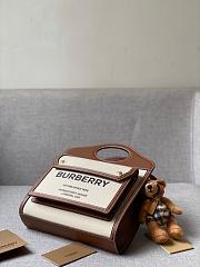Burberry Mini Two-tone Pocket Bag Natural/Malt Brown 80317461 Size 23 cm - 6