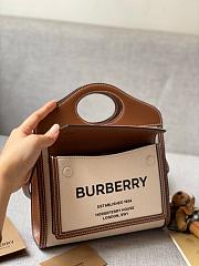 Burberry Mini Two-tone Pocket Bag Natural/Malt Brown 80317461 Size 23 cm - 4