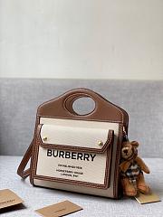 Burberry Mini Two-tone Pocket Bag Natural/Malt Brown 80317461 Size 23 cm - 3
