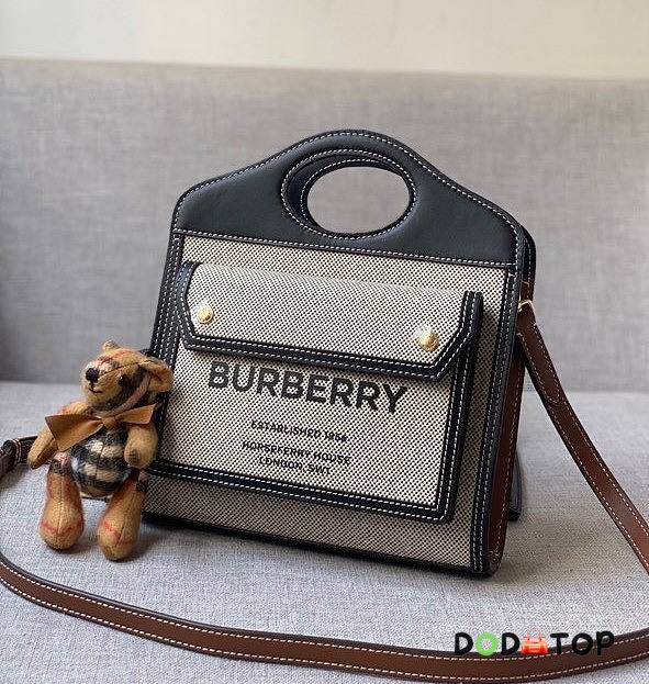 Burberry Mini Tri-tone Canvas and Leather Pocket Bag 80393631 Size 23 cm - 1