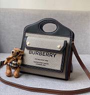 Burberry Mini Tri-tone Canvas and Leather Pocket Bag 80393631 Size 23 cm - 1