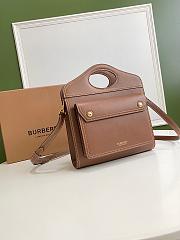 Burberry Mini Leather Pocket Bag Brow Size 23 cm - 5
