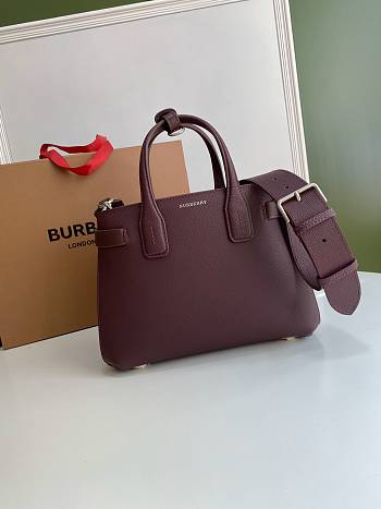 Burberry Small Banner in Bordeaux Grain Leather Size 26 x 12 x 19 cm