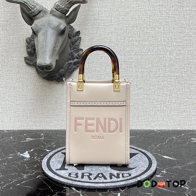 Fendi Mini Sunshine Shopper Cream Pink 8BS051 Size 13 x 18 x 6.5 cm - 1