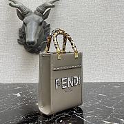 Fendi Mini Sunshine Shopper With Snake Skin Logo Grey 8BS051 Size 13 x 18 x 6 cm - 3