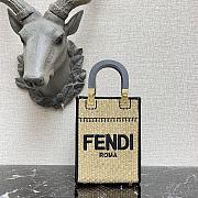 Fendi Mini Sunshine Shopper Braided Straw 8BS051 Size 13 x 18 x 6 cm - 1