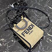 Fendi Mini Sunshine Shopper Braided Straw 8BS051 Size 13 x 18 x 6 cm - 3