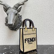 Fendi Mini Sunshine Shopper Braided Straw 8BS051 Size 13 x 18 x 6 cm - 2