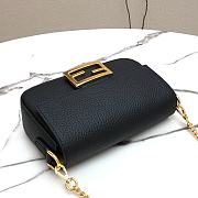 Fendi Mini Baguette in Black Grain Leather 8BS049 Size 19 x 11.5 x 4 cm - 4