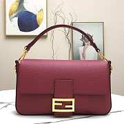 Fendi Baguette in Bordeaux Grain Leather 8BR600 Size 26 x 14 x 4 cm - 1