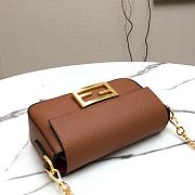 Fendi Mini Baguette in Brown Grain Leather 8BS049 Size 19 x 11.5 x 4 cm - 4