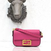 Fendi Mini Baguette in Pink Grain Leather 8BS049 Size 19 x 11.5 x 4 cm - 2