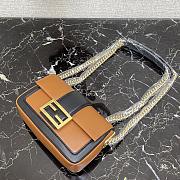 Fendi Mini Baguette Chain Strap Brown 8BS045 Size 19 × 5 × 10 cm - 3