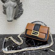 Fendi Mini Baguette Chain Strap Brown 8BS045 Size 19 × 5 × 10 cm - 5