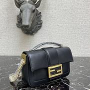 Fendi Mini Baguette Chain Strap Black 8BS045 Size 19 × 5 × 10 cm - 6
