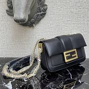 Fendi Mini Baguette Chain Strap Black 8BS045 Size 19 × 5 × 10 cm - 4