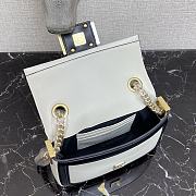 Fendi Mini Baguette Chain Strap White 8BS045 Size 19 × 5 × 10 cm - 4