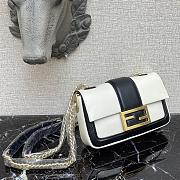 Fendi Mini Baguette Chain Strap White 8BS045 Size 19 × 5 × 10 cm - 3