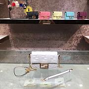 Fendi Baguette White Leather Bag 8BS017 Size 18 x 11 x 4 cm - 1