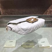 Fendi Baguette White Leather Bag 8BS017 Size 18 x 11 x 4 cm - 6