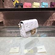 Fendi Baguette White Leather Bag 8BS017 Size 18 x 11 x 4 cm - 3