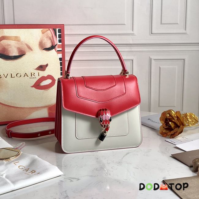 Bvlgari Serpenti Forever Top Handle White/Red 288676 Size 18 x 16 x 10 cm - 1