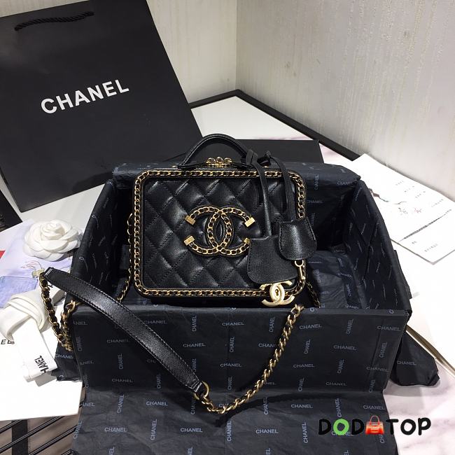 Chanel Small Chain Around CC Filigree Vanity Bag Black AS1785 Size 18 cm - 1