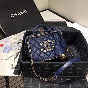 Chanel Small Chain Around CC Filigree Vanity Bag Navy Blue AS1785 Size 18 cm - 3
