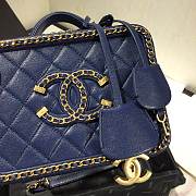 Chanel Small Chain Around CC Filigree Vanity Bag Navy Blue AS1785 Size 18 cm - 6