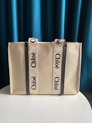 Chloe Large Woody Tote Bag Full Blue Ribbon S382 Size 45 x 33 x 13 cm - 1