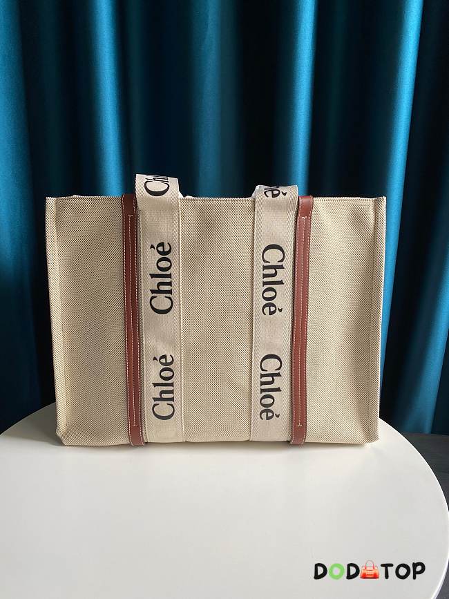 Chloe Large Woody Tote Bag Full Brown Ribbon S382 Size 45 x 33 x 13 cm - 1