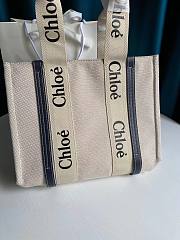 Chloe Medium Woody Tote Bag Full Blue Ribbon S383 Size 37 x 26 x 12 cm - 1