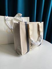 Chloe Medium Woody Tote Bag Full Blue Ribbon S383 Size 37 x 26 x 12 cm - 6