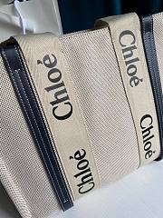 Chloe Medium Woody Tote Bag Full Blue Ribbon S383 Size 37 x 26 x 12 cm - 2