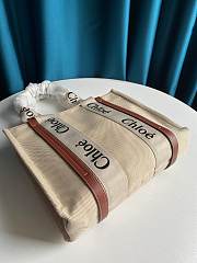 Chloe Medium Woody Tote Bag Full Brown Ribbon S383 Size 37 x 26 x 12 cm - 4