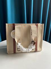 Chloe Medium Woody Tote Bag Full Brown Ribbon S383 Size 37 x 26 x 12 cm - 3