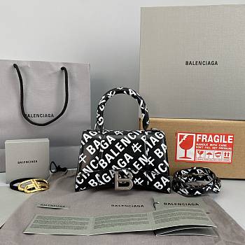Balenciaga Hourglass XS Top Handle Bag Logo Printed 5928331 Size 19 Cm