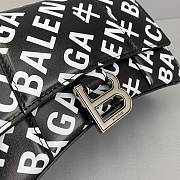 Balenciaga Hourglass XS Top Handle Bag Logo Printed 5928331 Size 19 Cm - 2