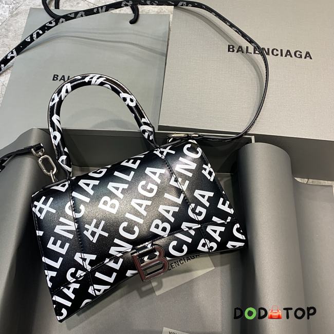 Balenciaga Hourglass Small Top Handle Bag Logo Printed 5935461 Size 23 Cm - 1
