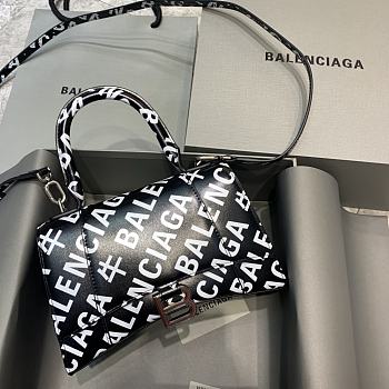 Balenciaga Hourglass Small Top Handle Bag Logo Printed 5935461 Size 23 Cm