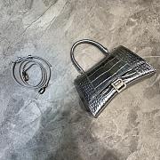 Balenciaga Hourglass Small Top Handle Bag Silver Crocodile 5935461 Size 23 cm - 1
