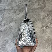 Balenciaga Hourglass Small Top Handle Bag Silver Crocodile 5935461 Size 23 cm - 2