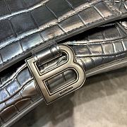 Balenciaga Hourglass Small Top Handle Bag Silver Crocodile 5935461 Size 23 cm - 4