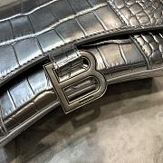 Balenciaga Hourglass XS Top Handle Silver Crocodile 5928331 Size 19 cm - 6