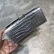 Balenciaga Hourglass XS Top Handle Silver Crocodile 5928331 Size 19 cm - 2