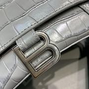 Balenciaga Hourglass Small Top Handle Bag Gray Crocodile 5935461 Size 23 cm - 5