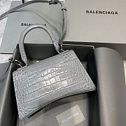 Balenciaga Hourglass Small Top Handle Bag Gray Crocodile 5935461 Size 23 cm - 2